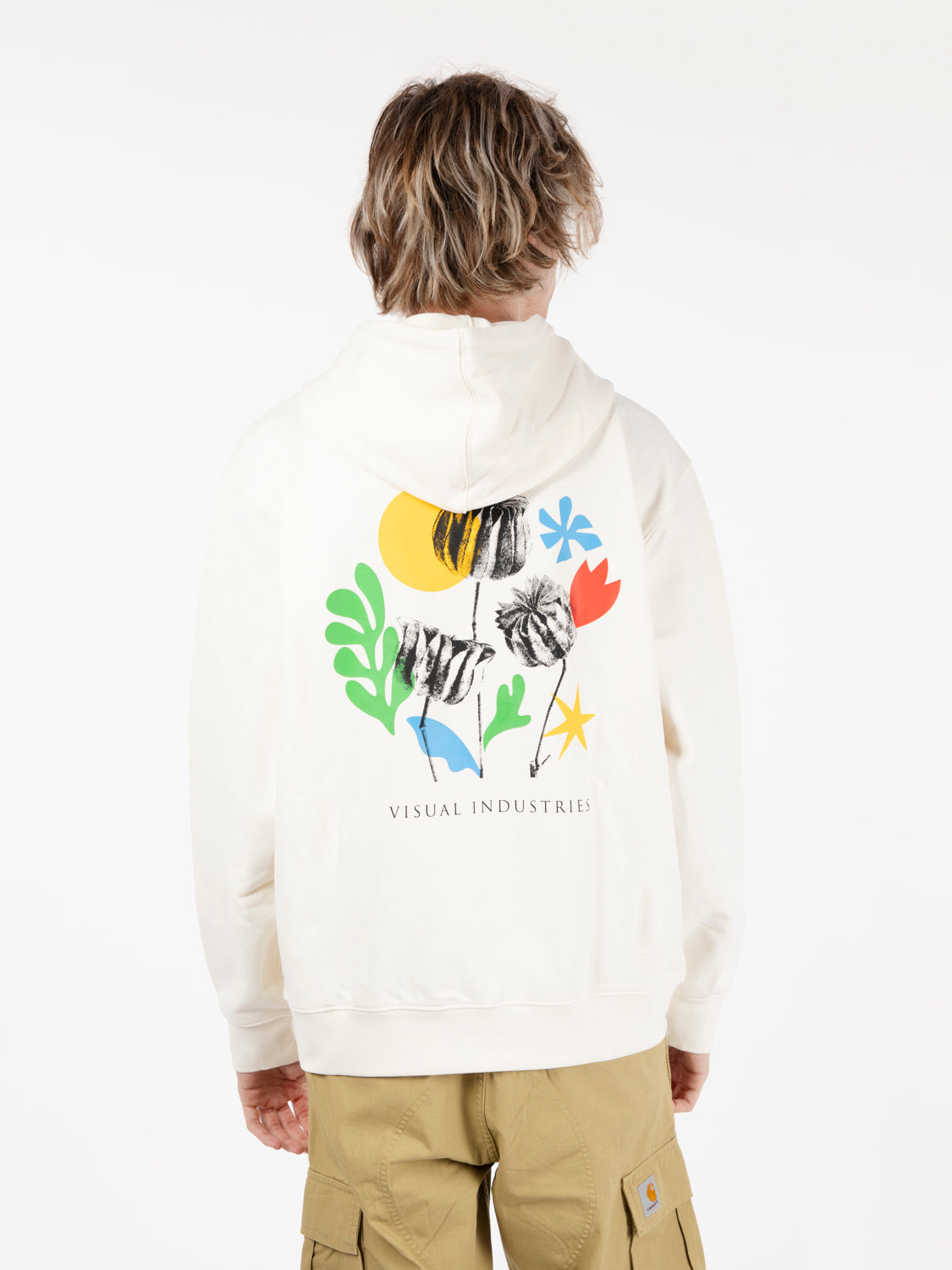 Felpa flowers papers scissors hoodie unblached