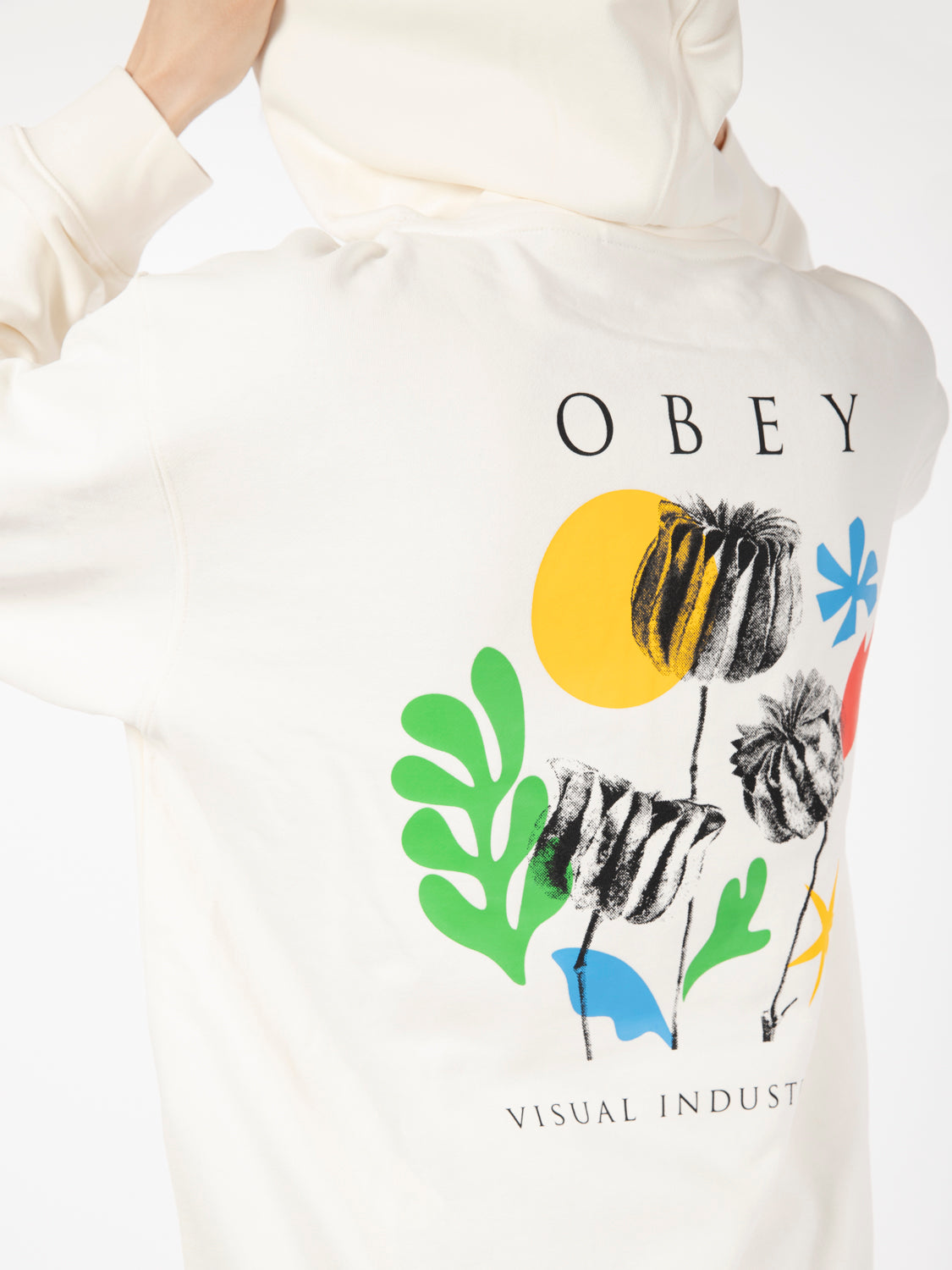 Felpa flowers papers scissors hoodie unblached