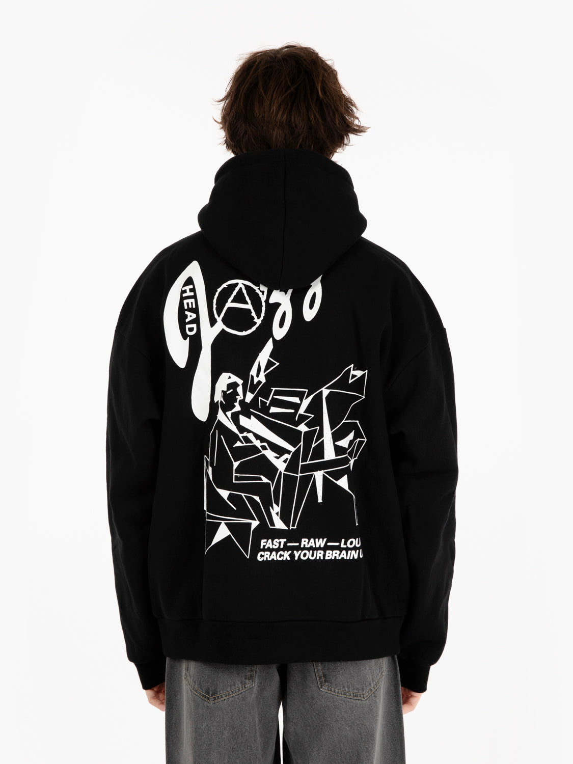 Felpa hoodie Jazz Head extra heavy black