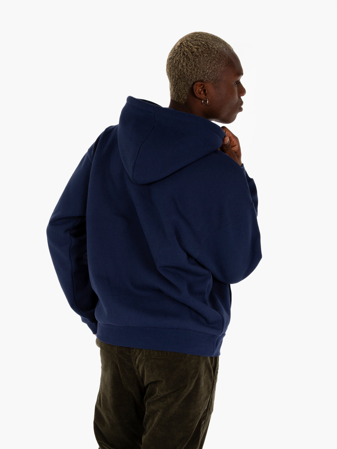 Extra heavy academy navy lowercase hoodie sweatshirt