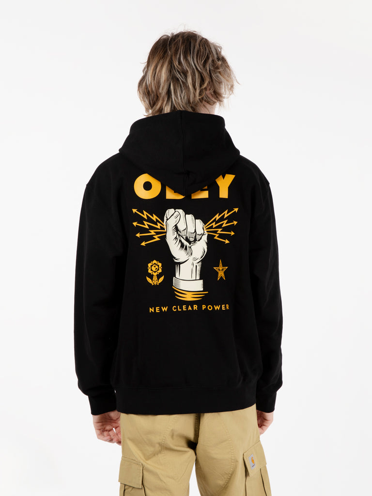 OBEY - Felpa new clear power hoodie black