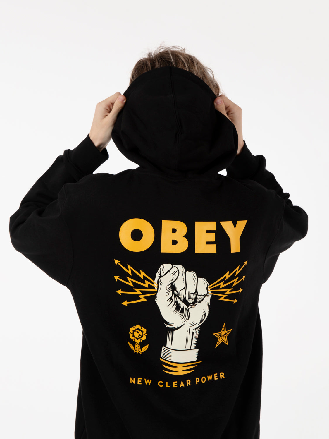 Felpa new clear power hoodie black