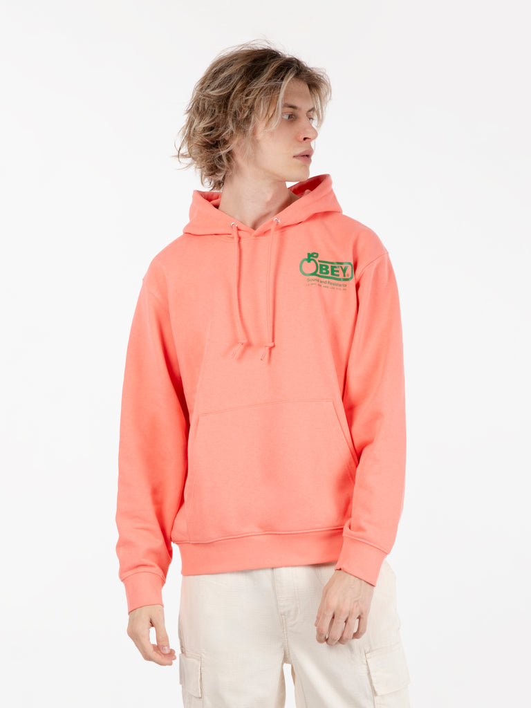 OBEY - Felpa Sound & Resistance hooded shell pink