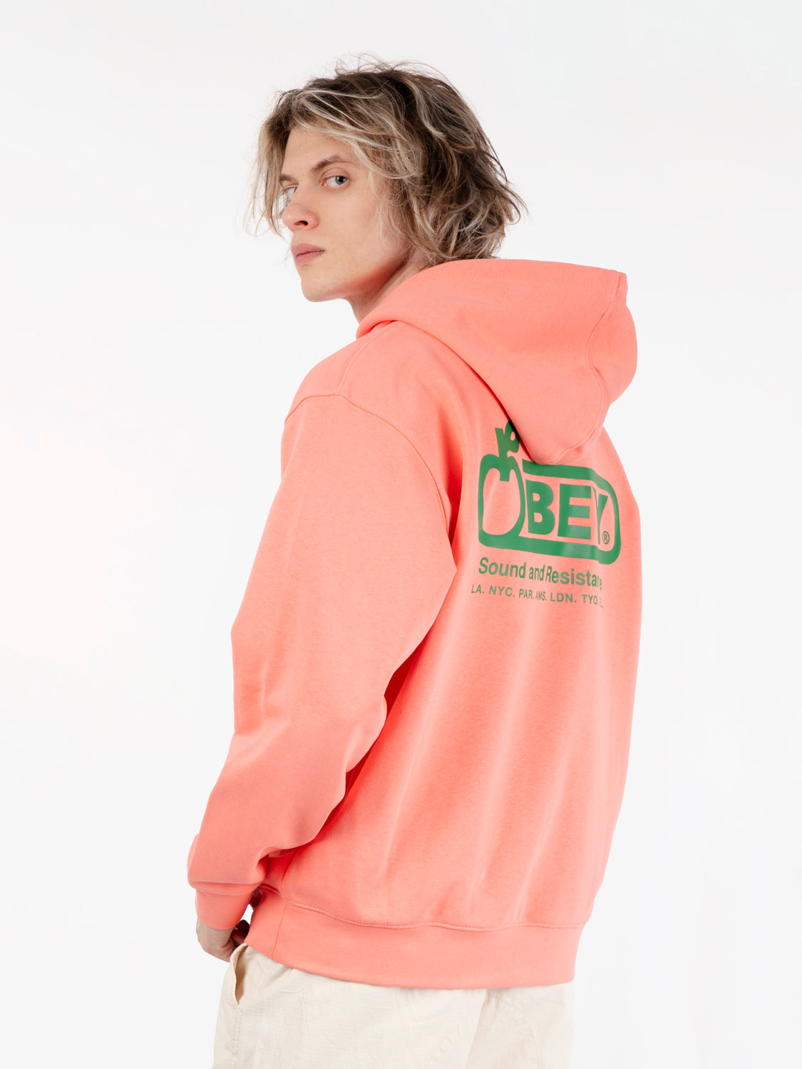 Sound & Resistance hooded shell pink sweatshirt