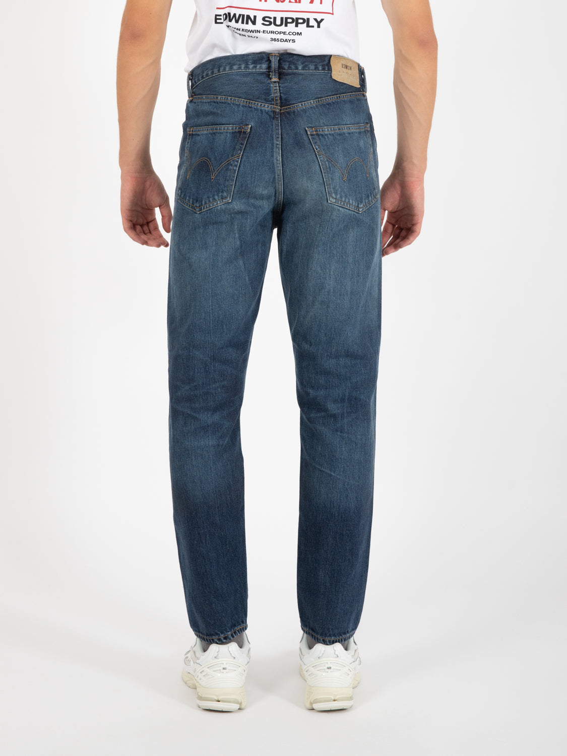 Loose tapered blue jeans - dark used