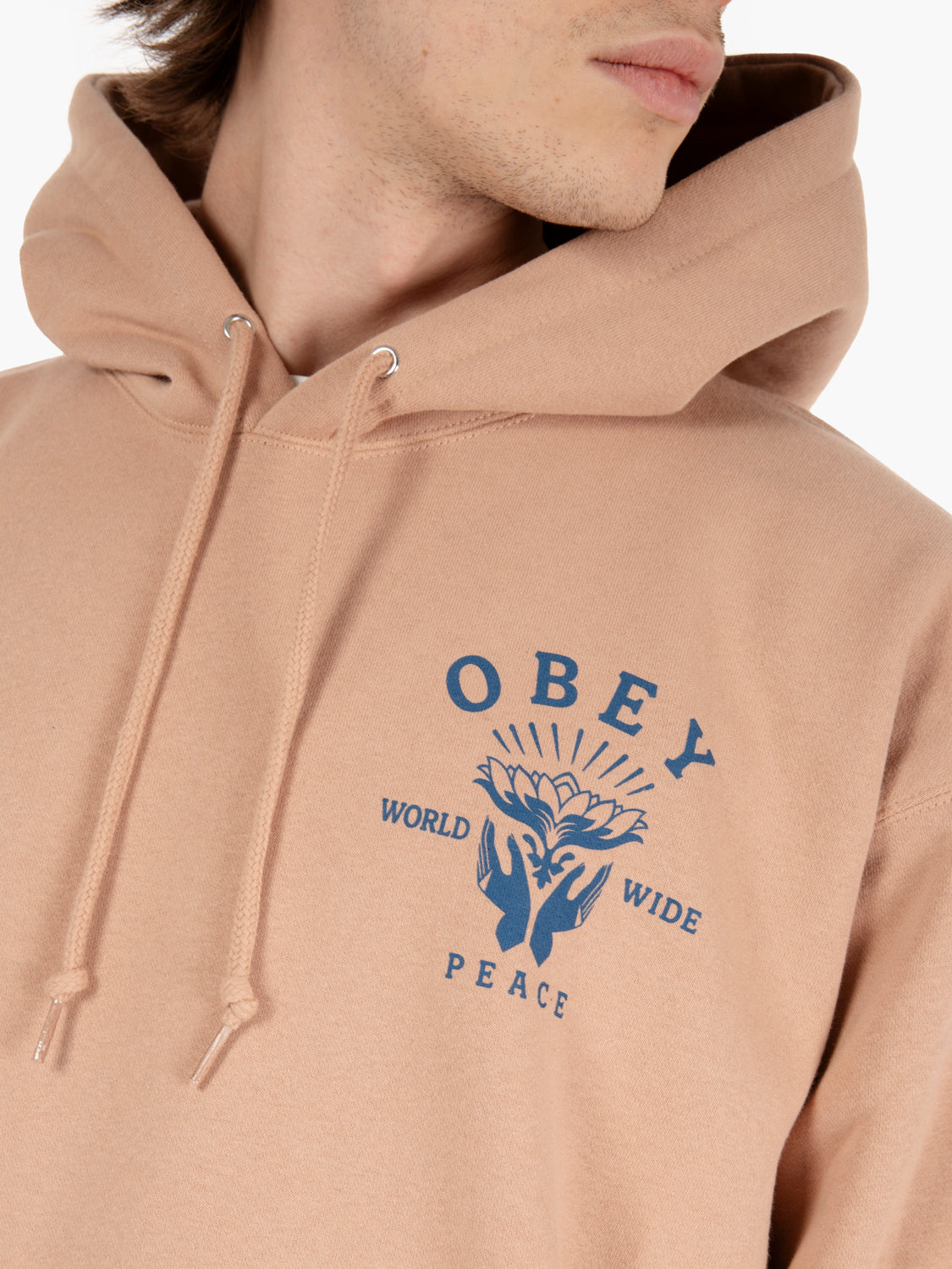 Lotus with warm taupe hands