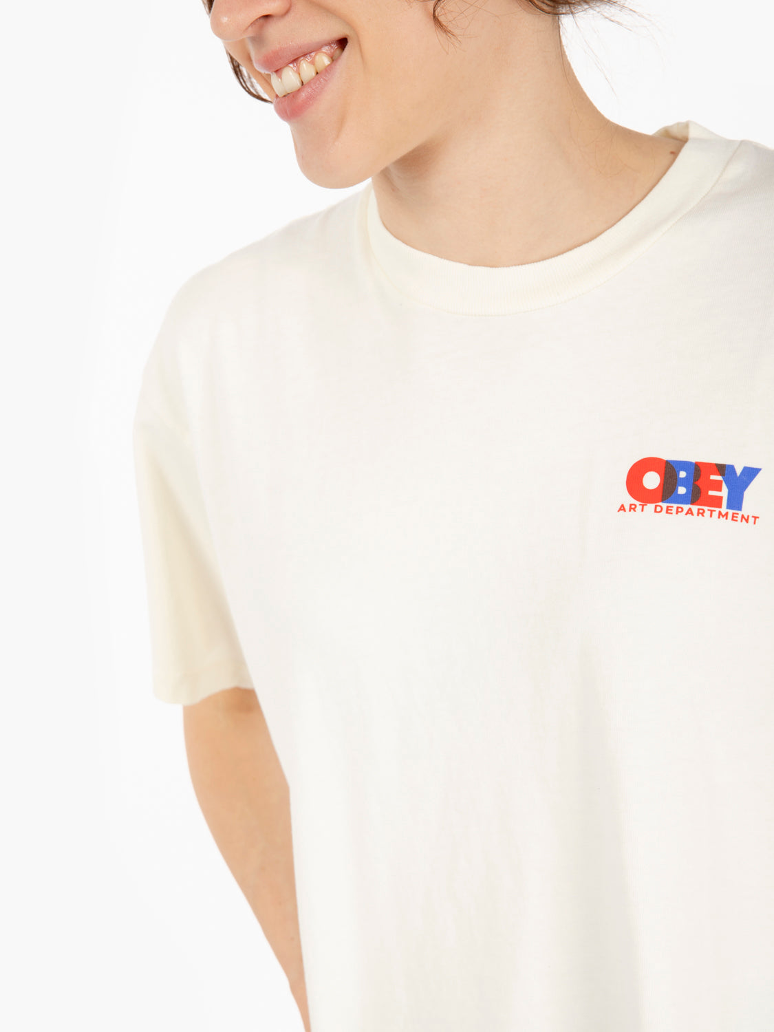Overlay tee unbleached