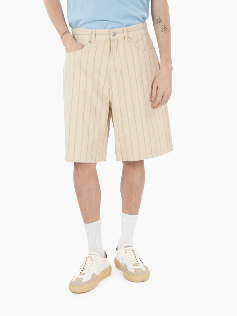 OBEY - Stripe baggy denim short pelican