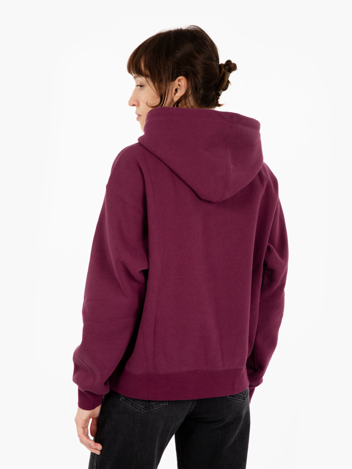 Swans hood fleece grape