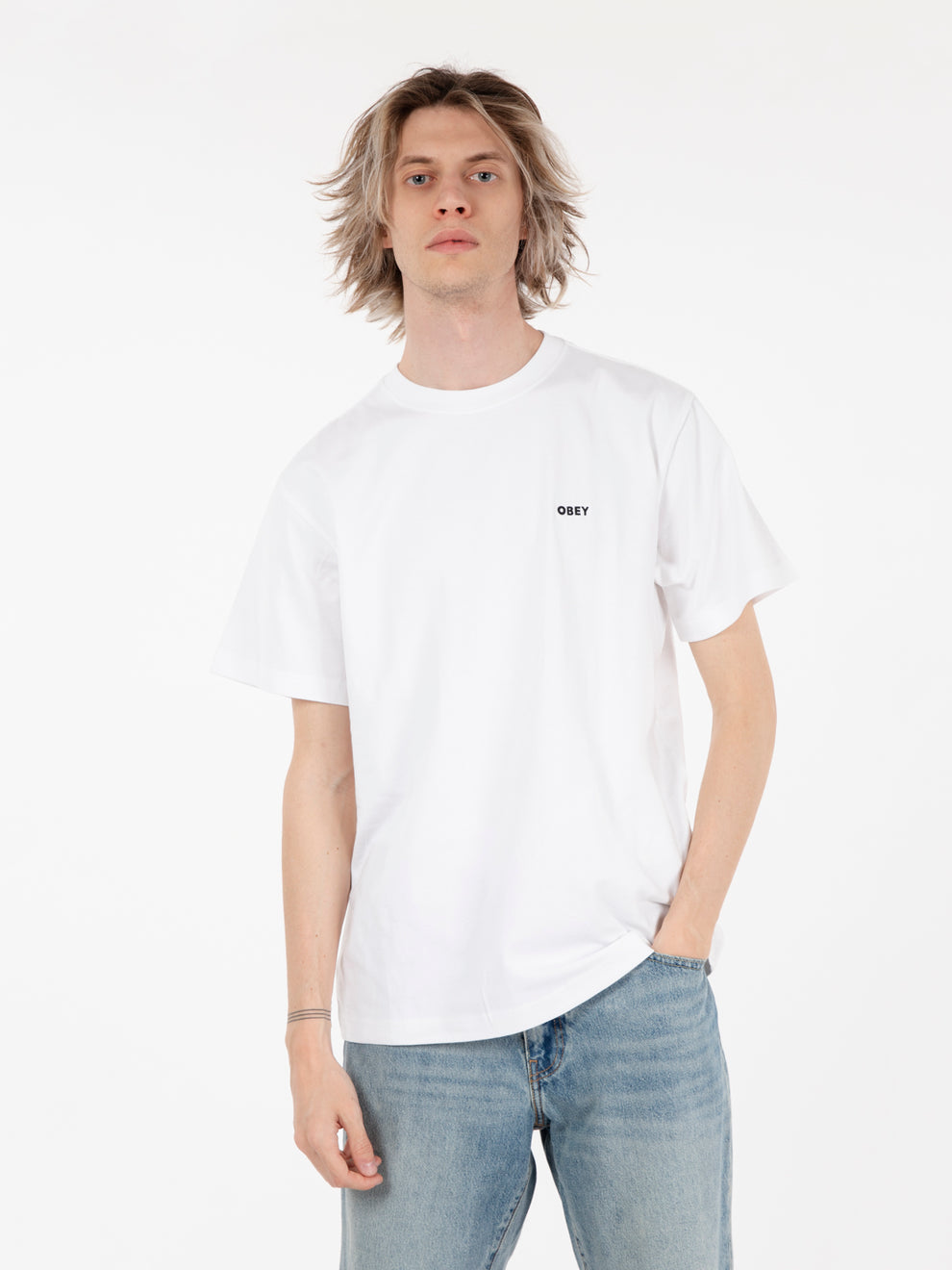 Established Works bold white t-shirt
