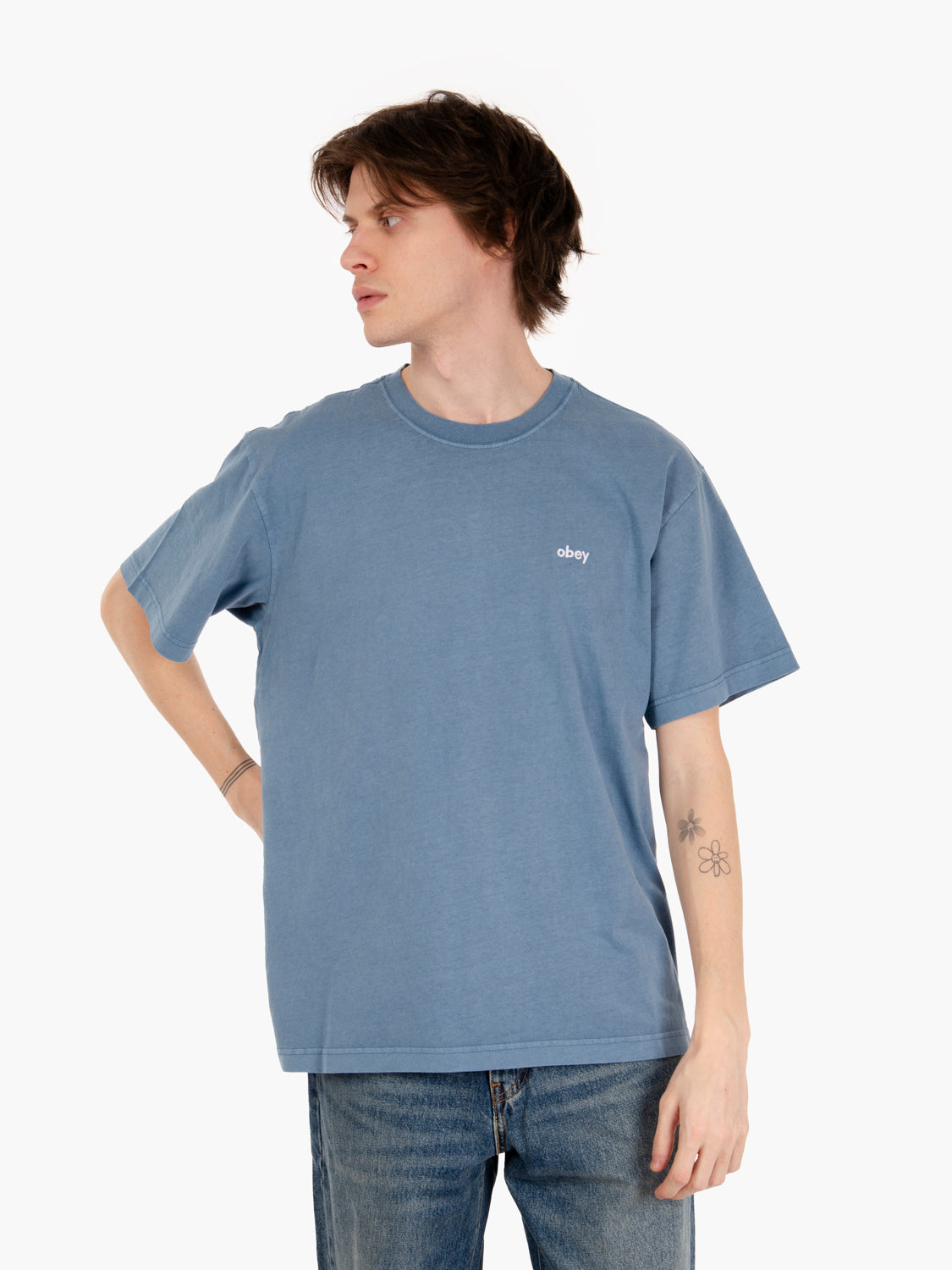 T-shirt S/S lowercase pigment tee blue