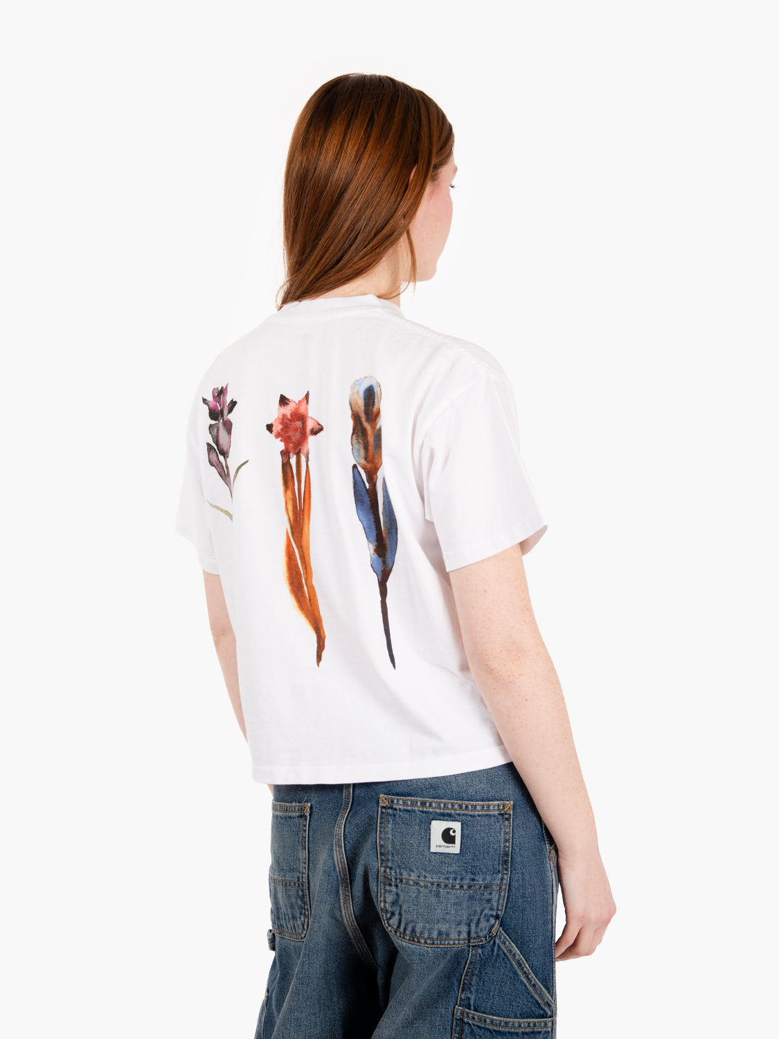 T-shirt water color flower white