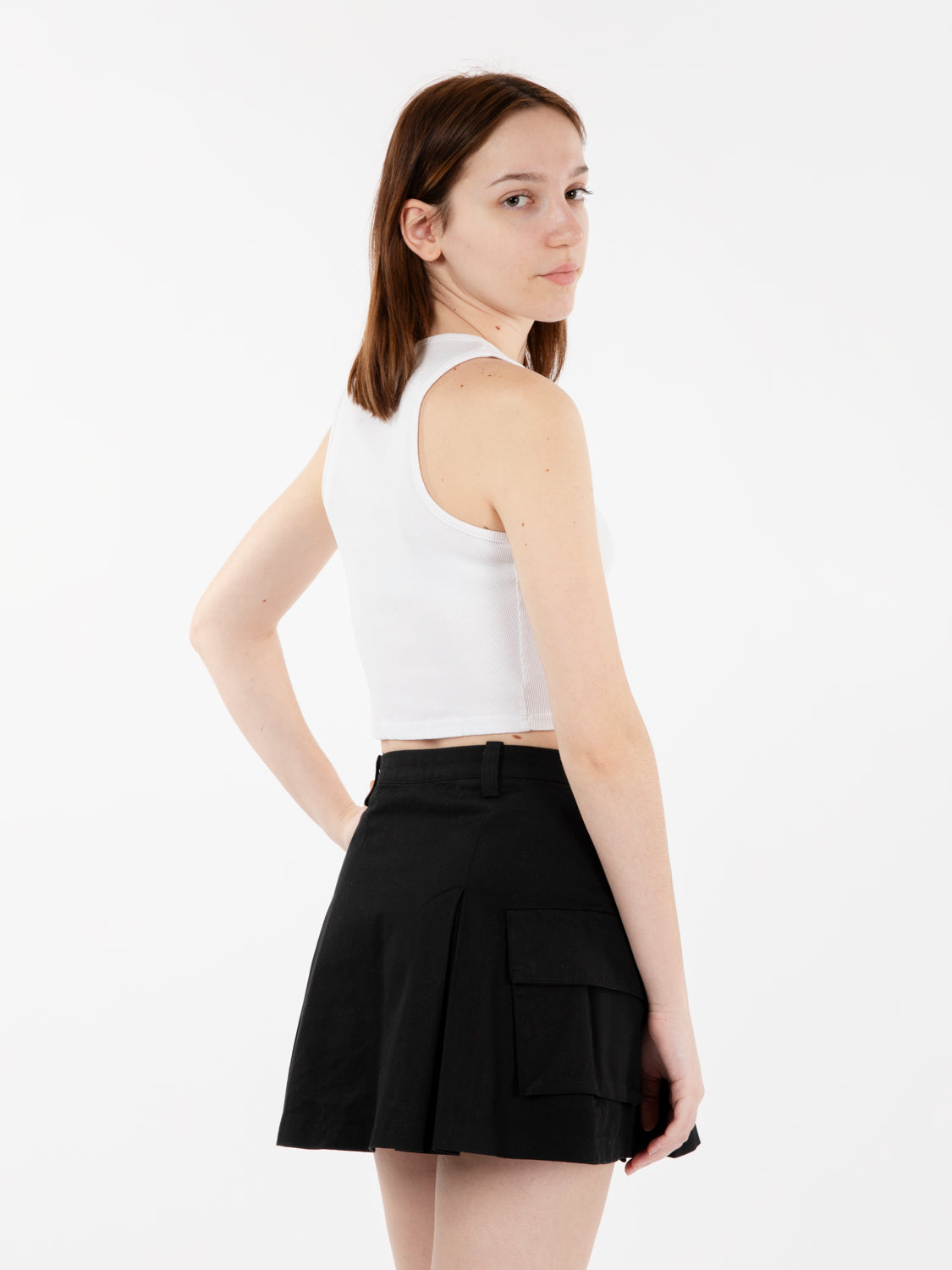 Top bubble type rib megan tank white