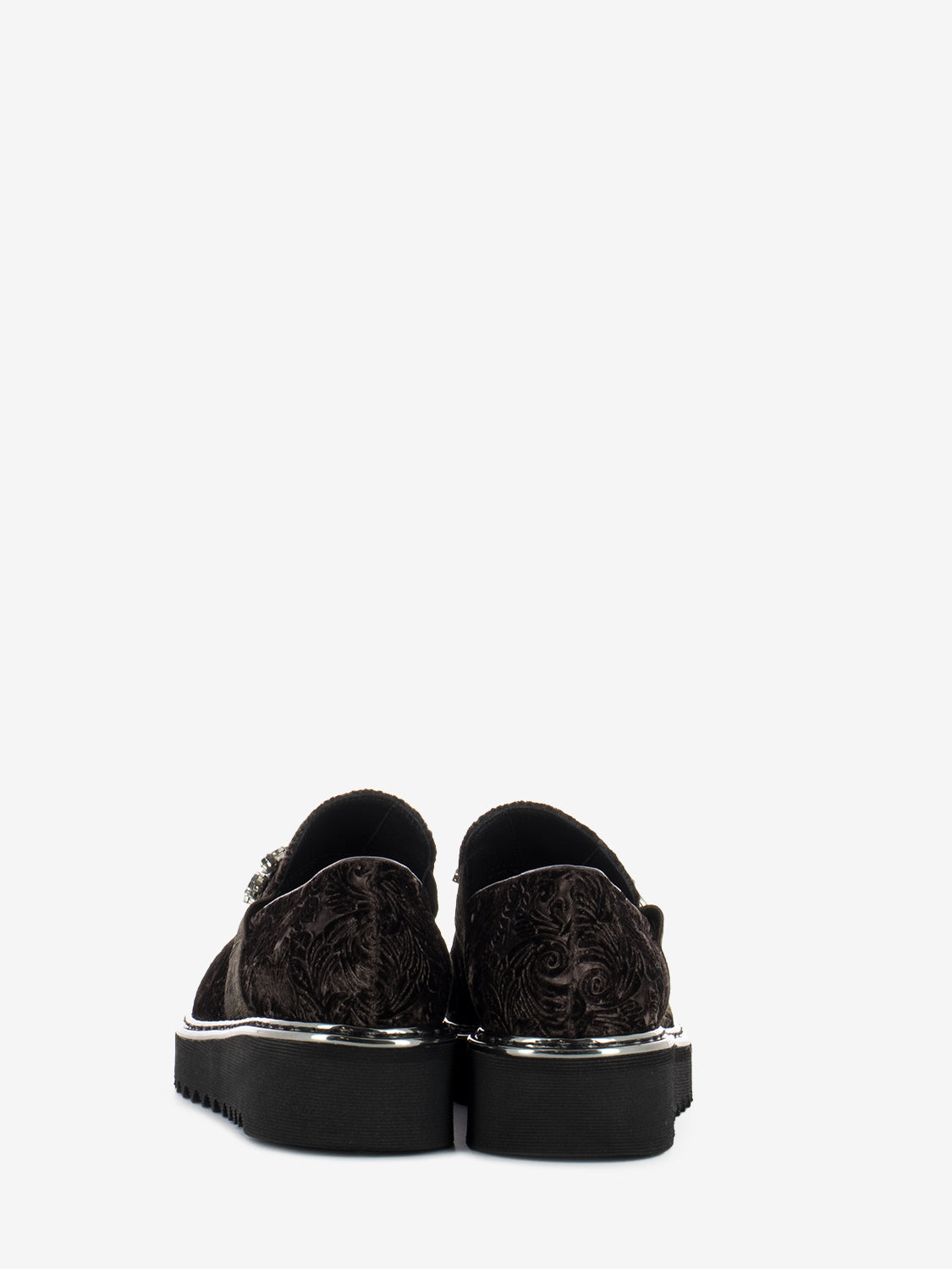 Velvet jewel moccasins brown