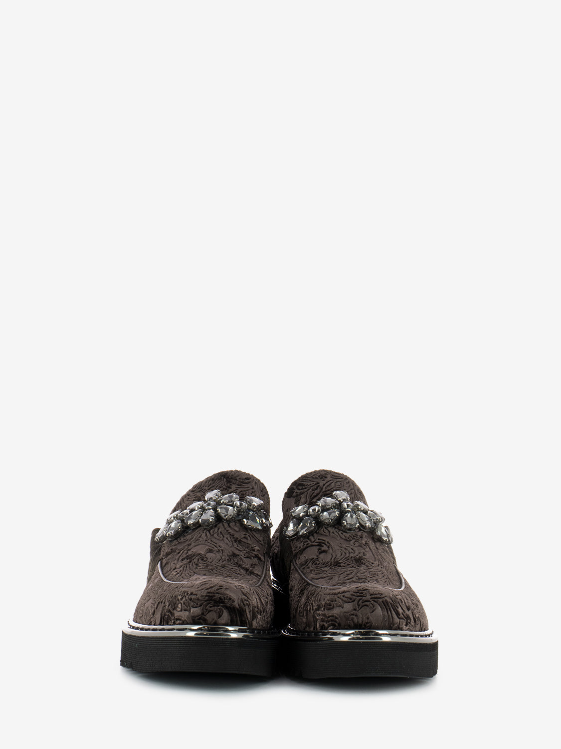Velvet jewel moccasins brown