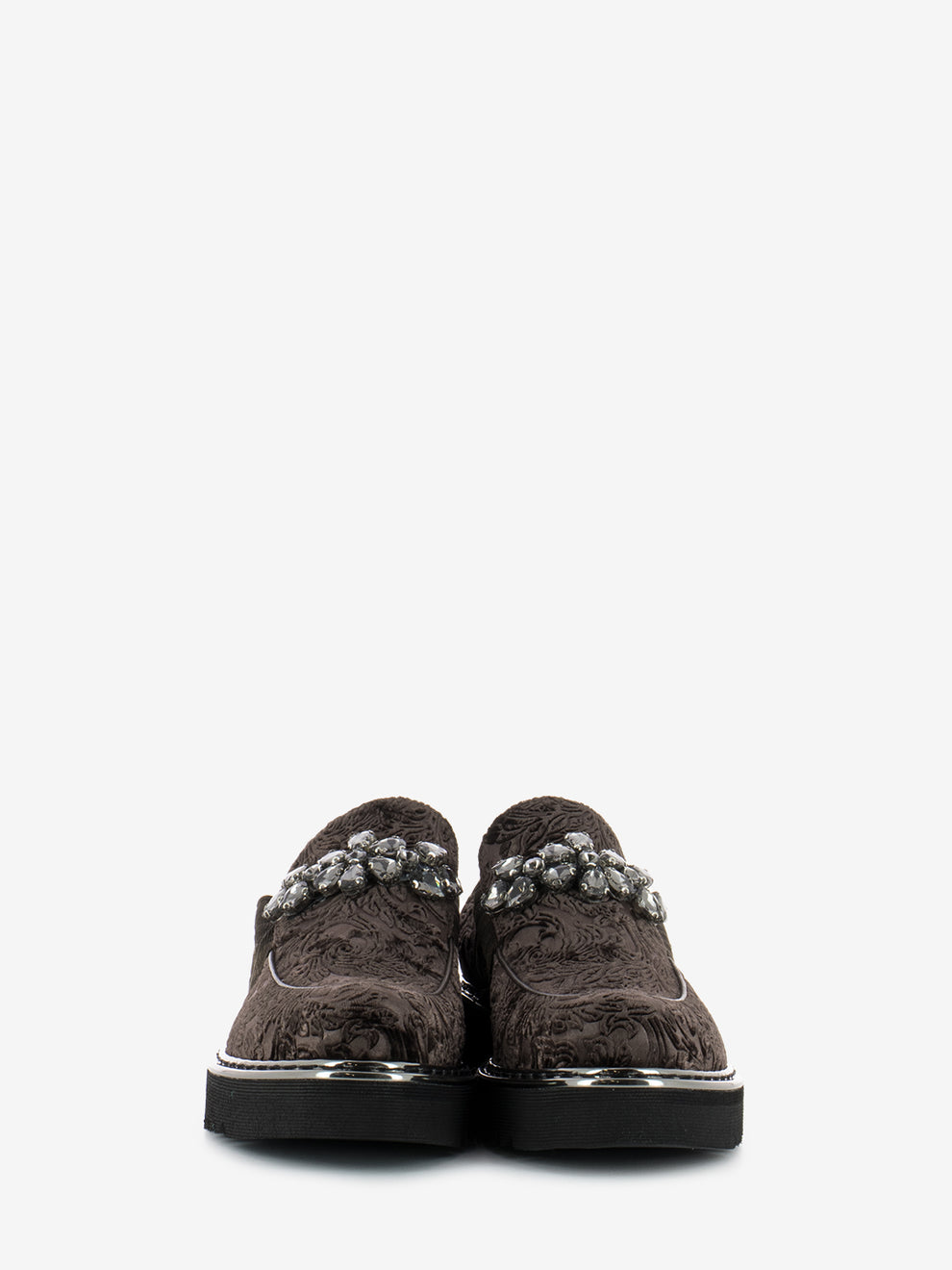 Velvet jewel moccasins brown