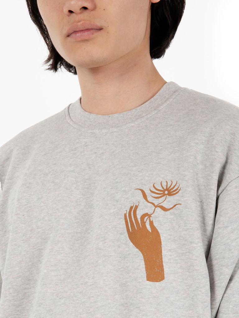 OLOW - Felpa crewneck Grey Labyrinth Dahlia
