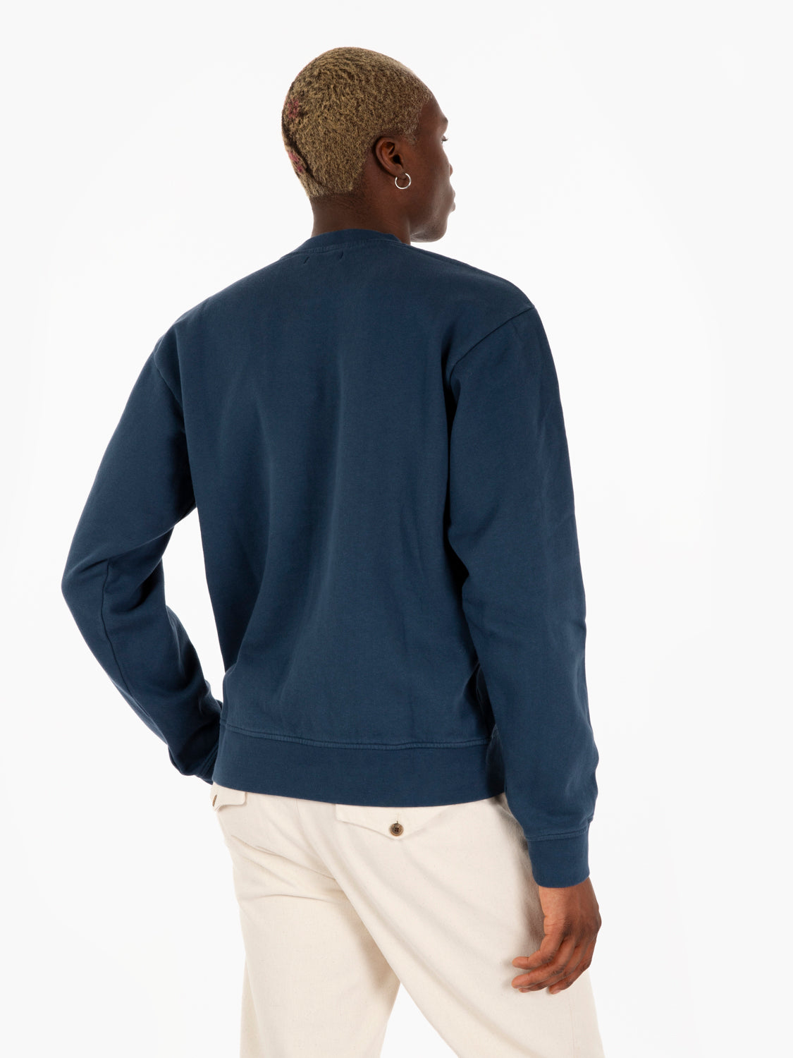 Father indigo blue sweatshirt