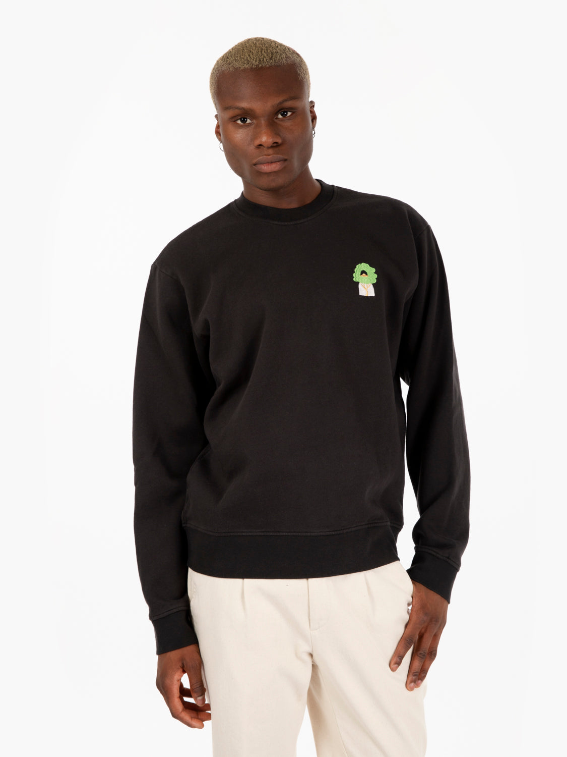Green head carbon black sweatshirt