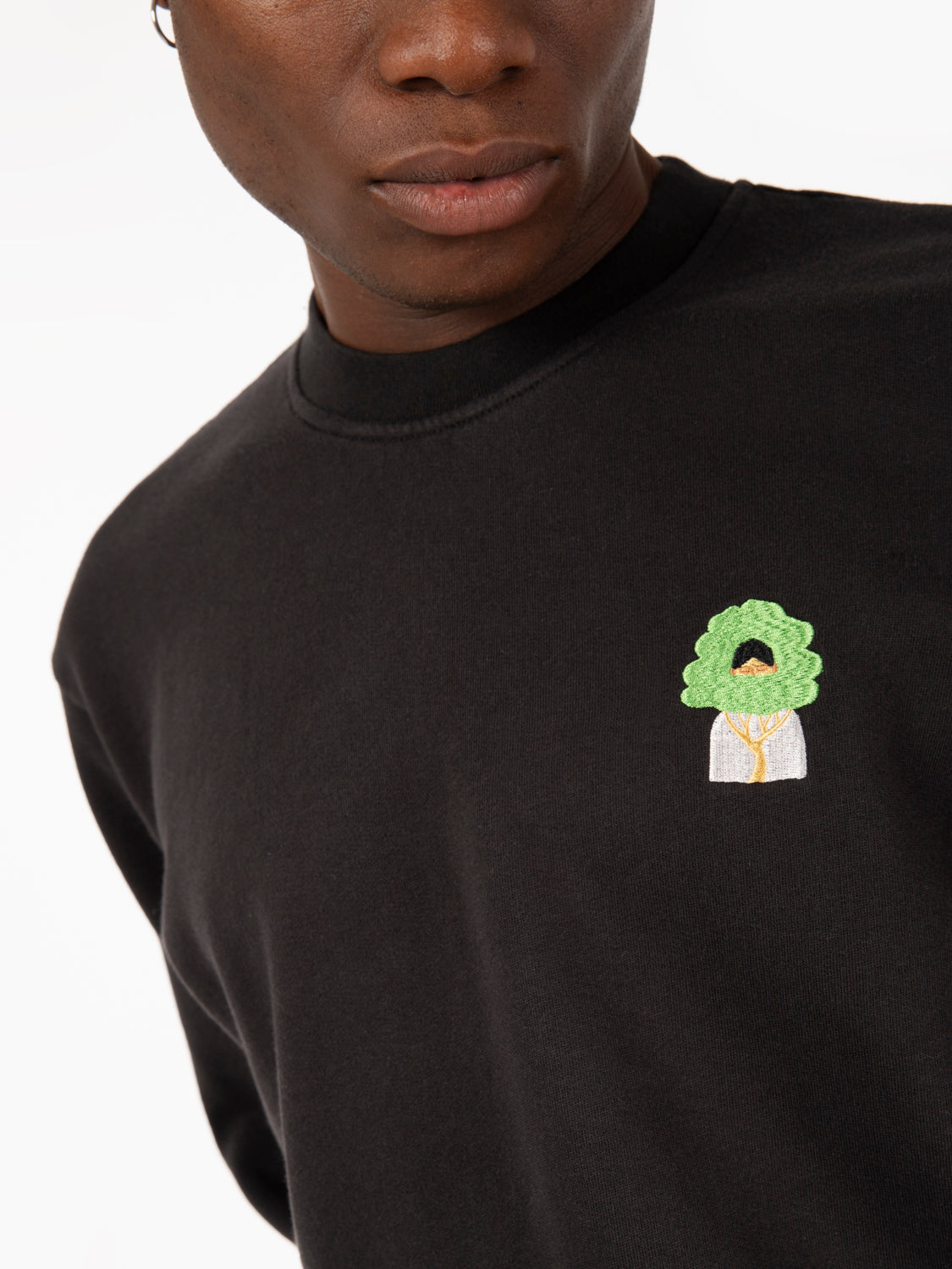 Green head carbon black sweatshirt
