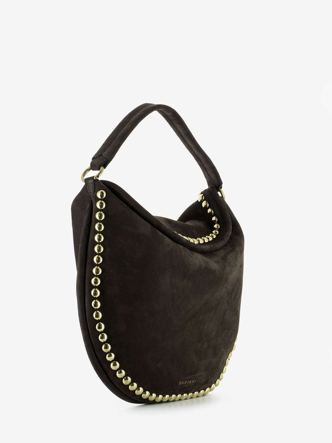 Borsa a spalla con borchie Nabucco testa di moro