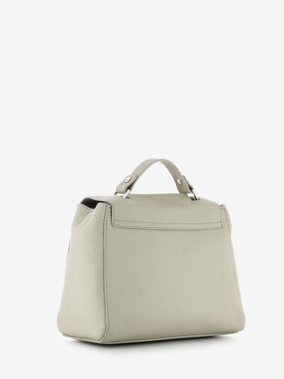 Borsa piccola in pelle martellata bianca