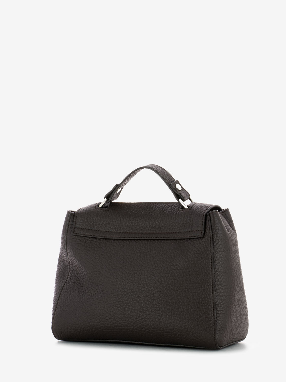 Small bag in hammered leather dark brown