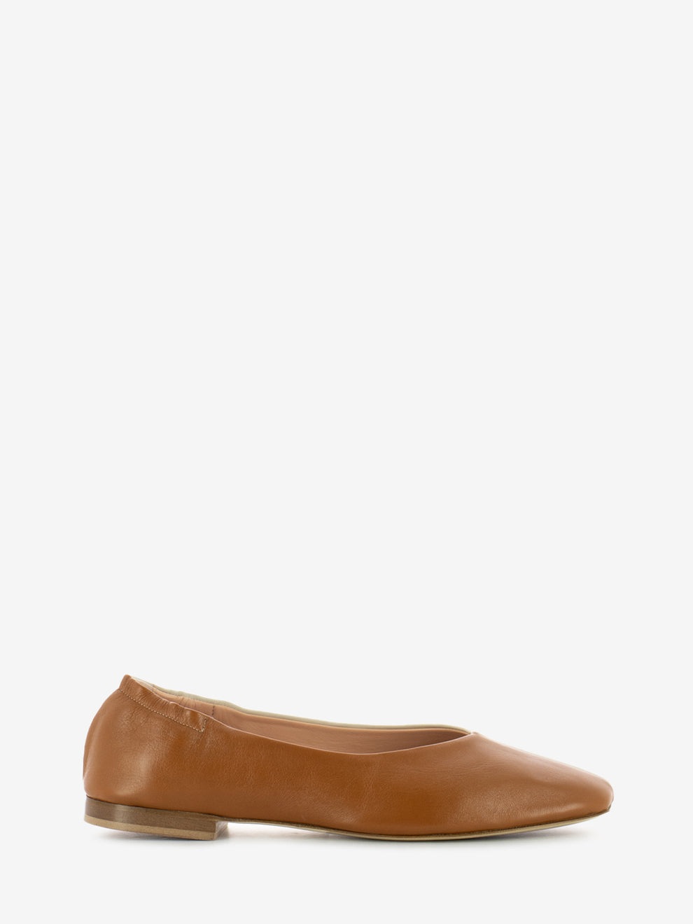 Square toe ballerina nappa leather / raw