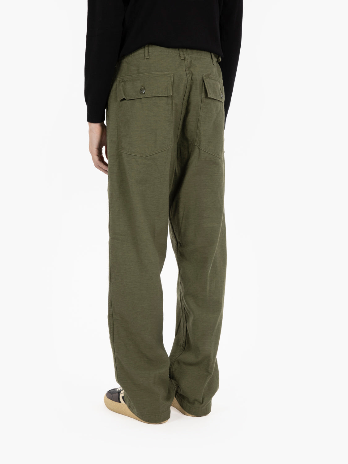 Vintage fit army trousers dark olive