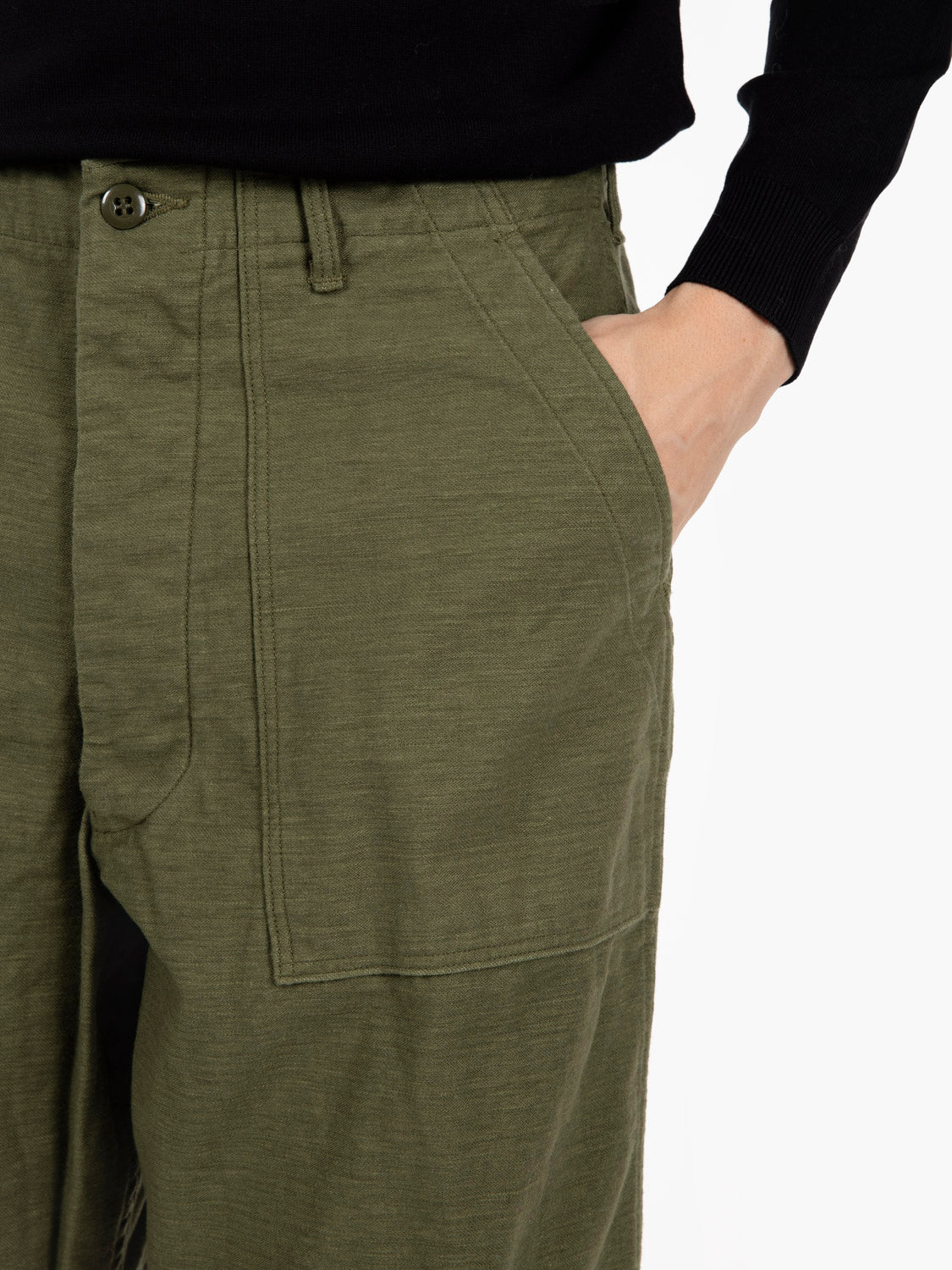 Vintage fit army trousers dark olive