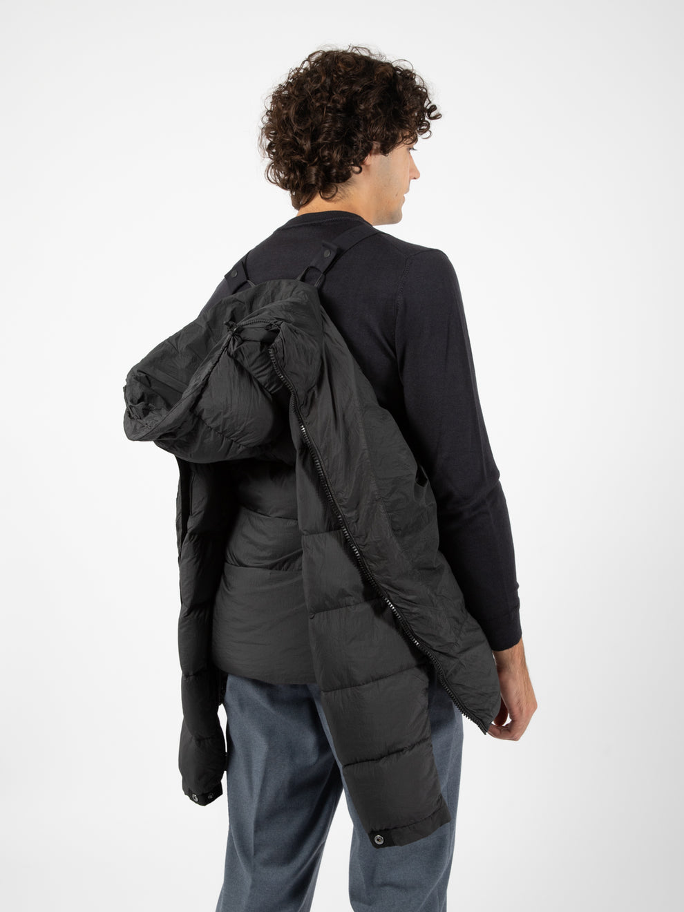Real dow / slate padded jacket