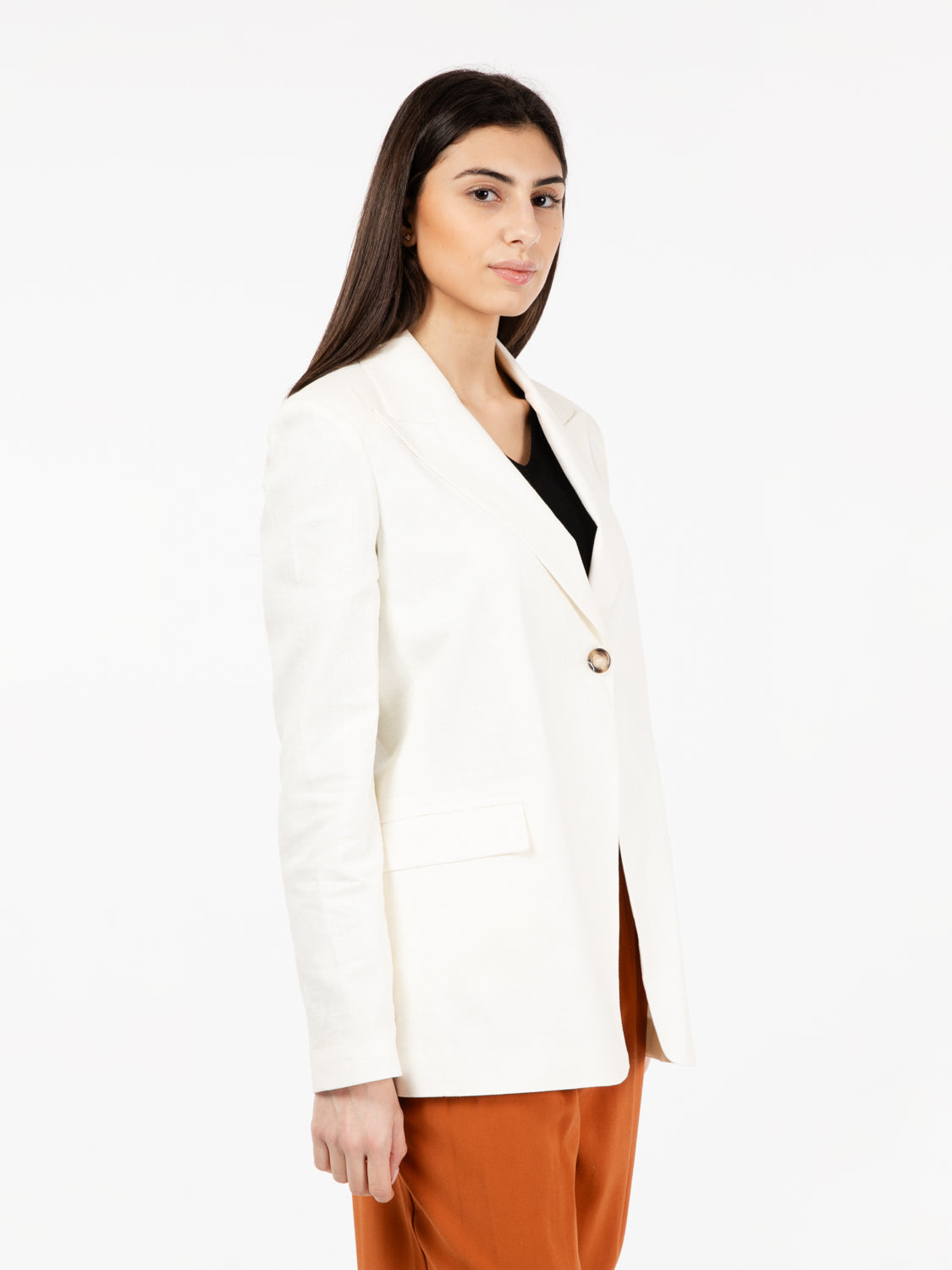 Cream peaked blazer