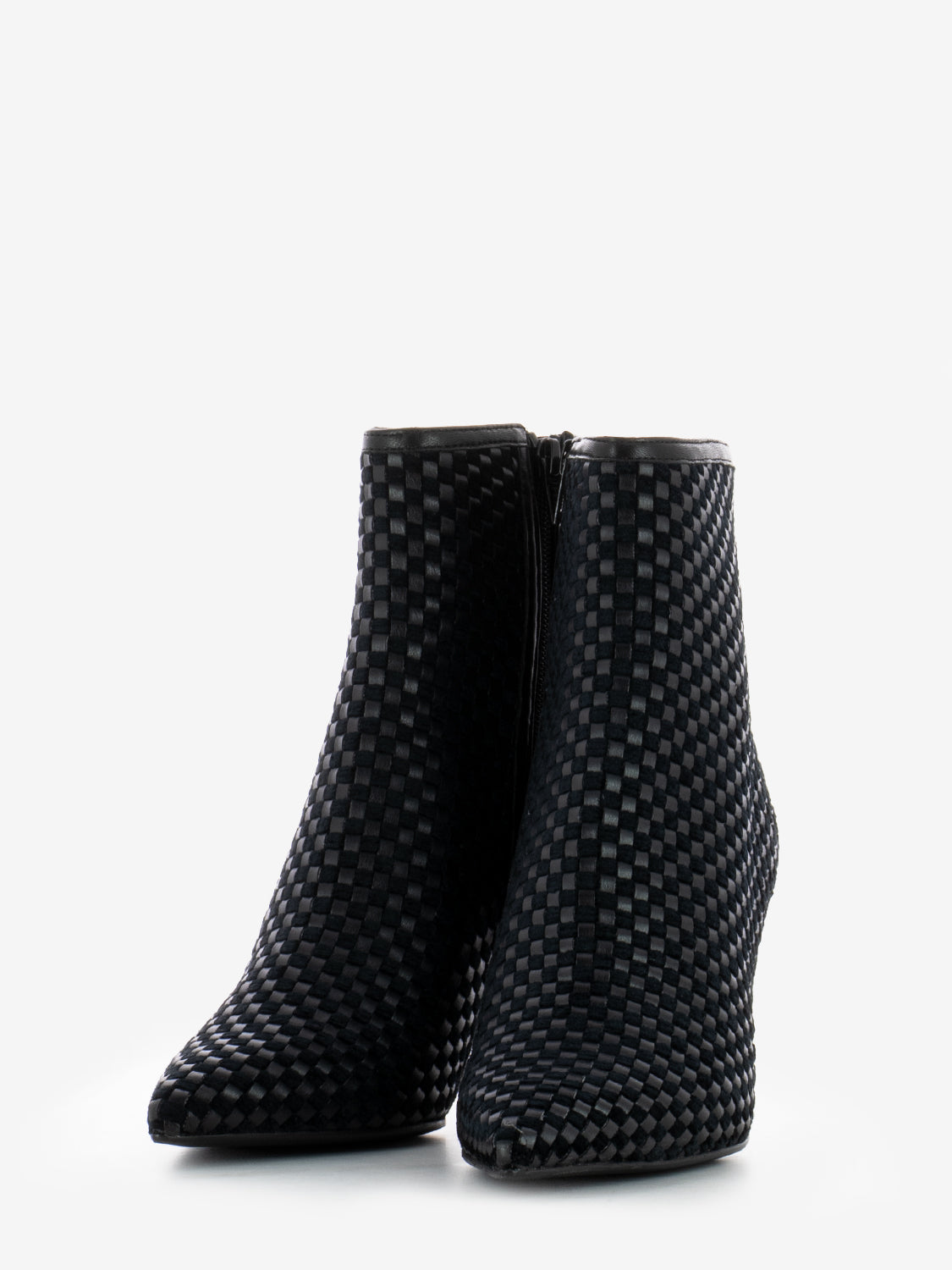 Tronchetti Woven in pelle intrecciata nero