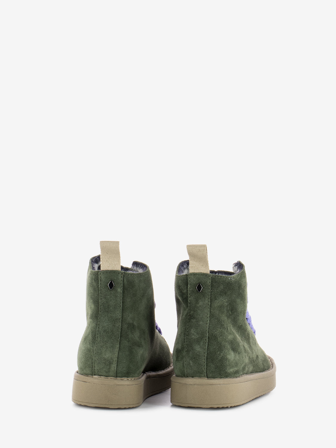 P01 Anke Boot Suede Faux fur lining military green / urban violet