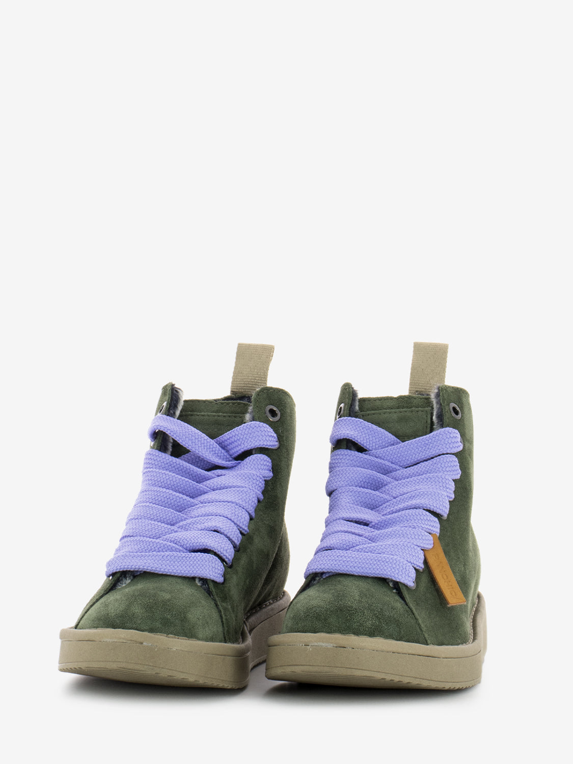 P01 Anke Boot Suede Faux fur lining military green / urban violet