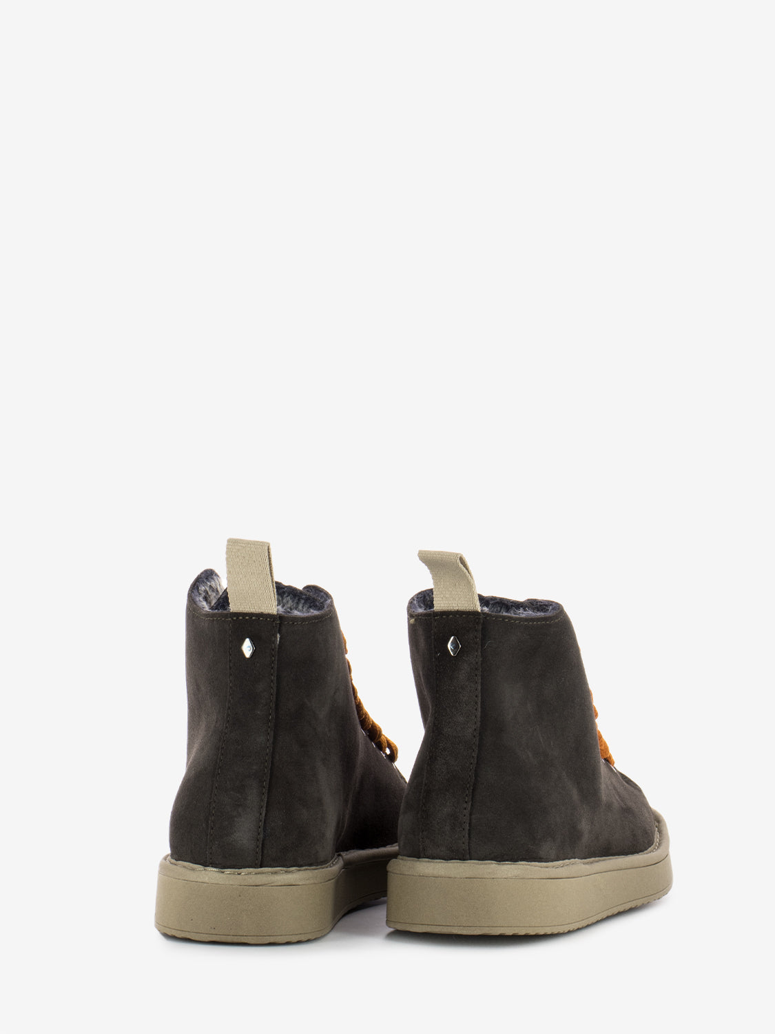 P01 Ankle boot suede faux fur lining ebony / burnt orange