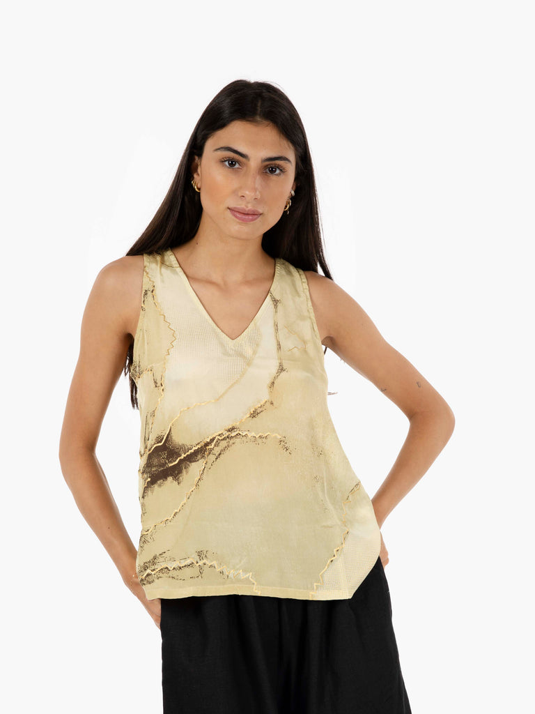 PAHIESA - Canotta fantasia crema