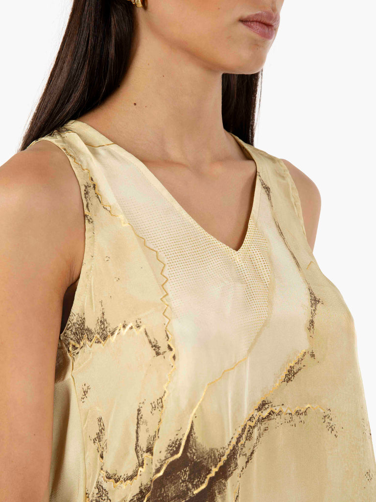 PAHIESA - Canotta fantasia crema