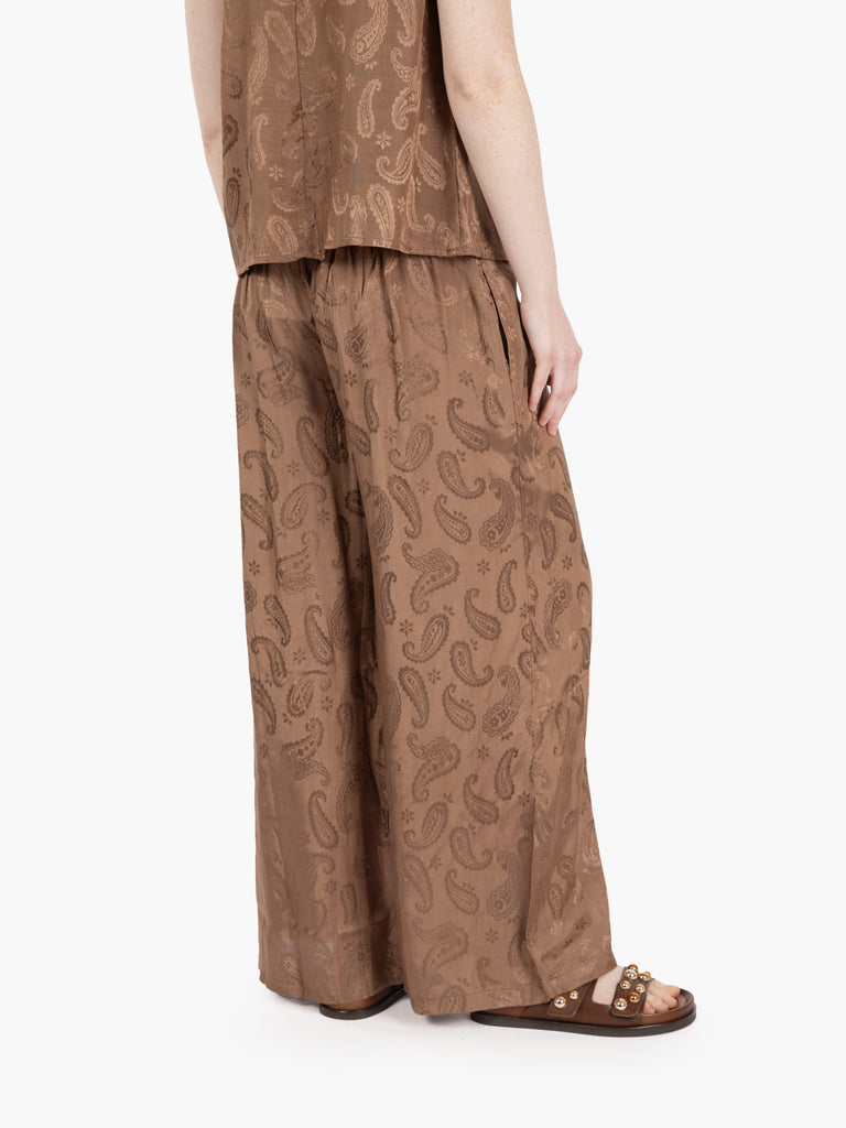 PAHIESA - Pantalone in viscosa cacao