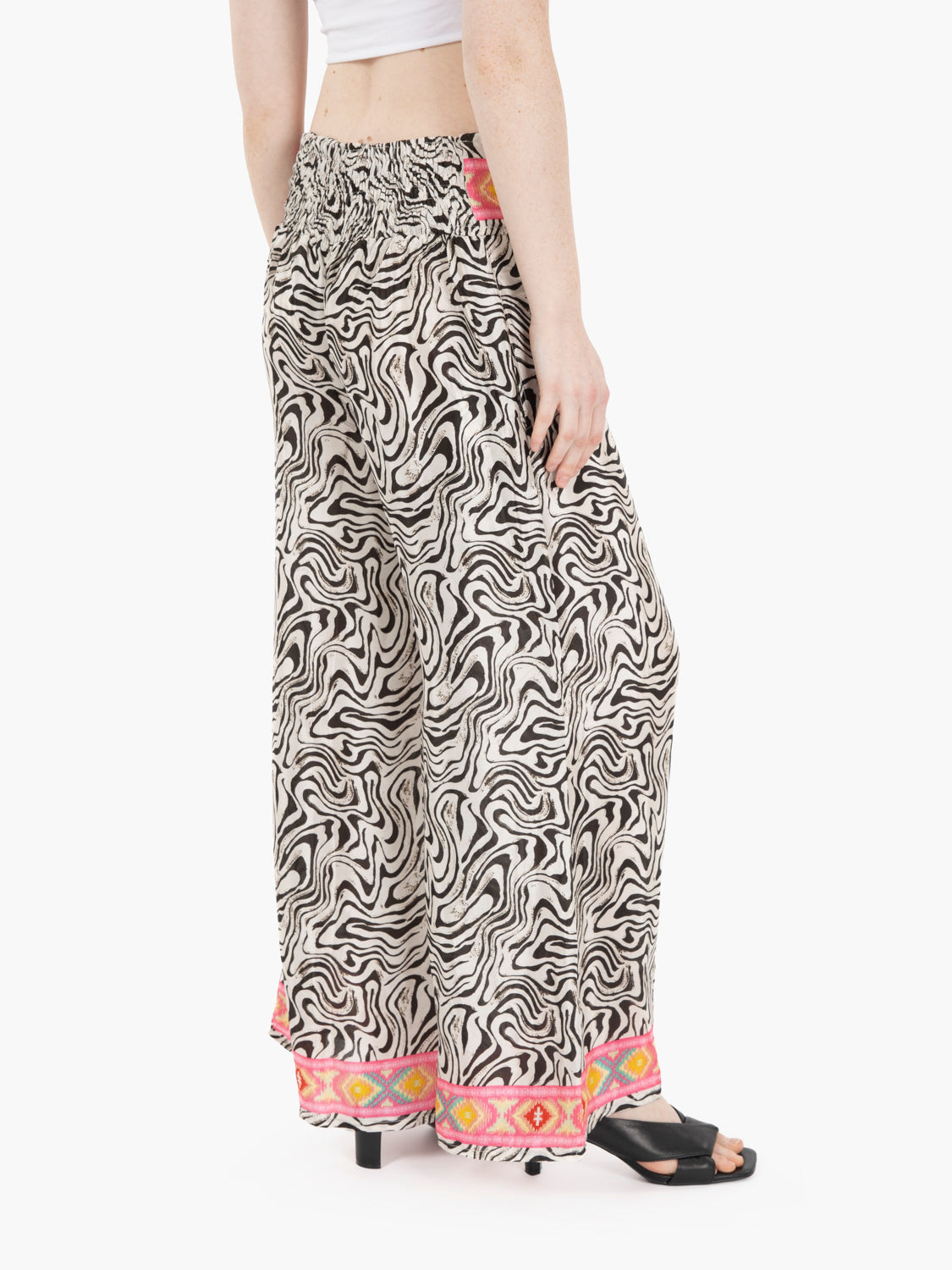 Zebra Print Silk Trousers / Pink