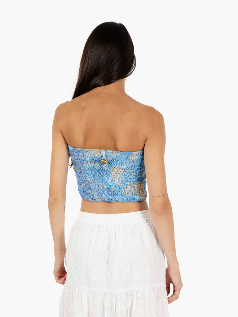 PAHIESA - Top a fascia elastica azzurro