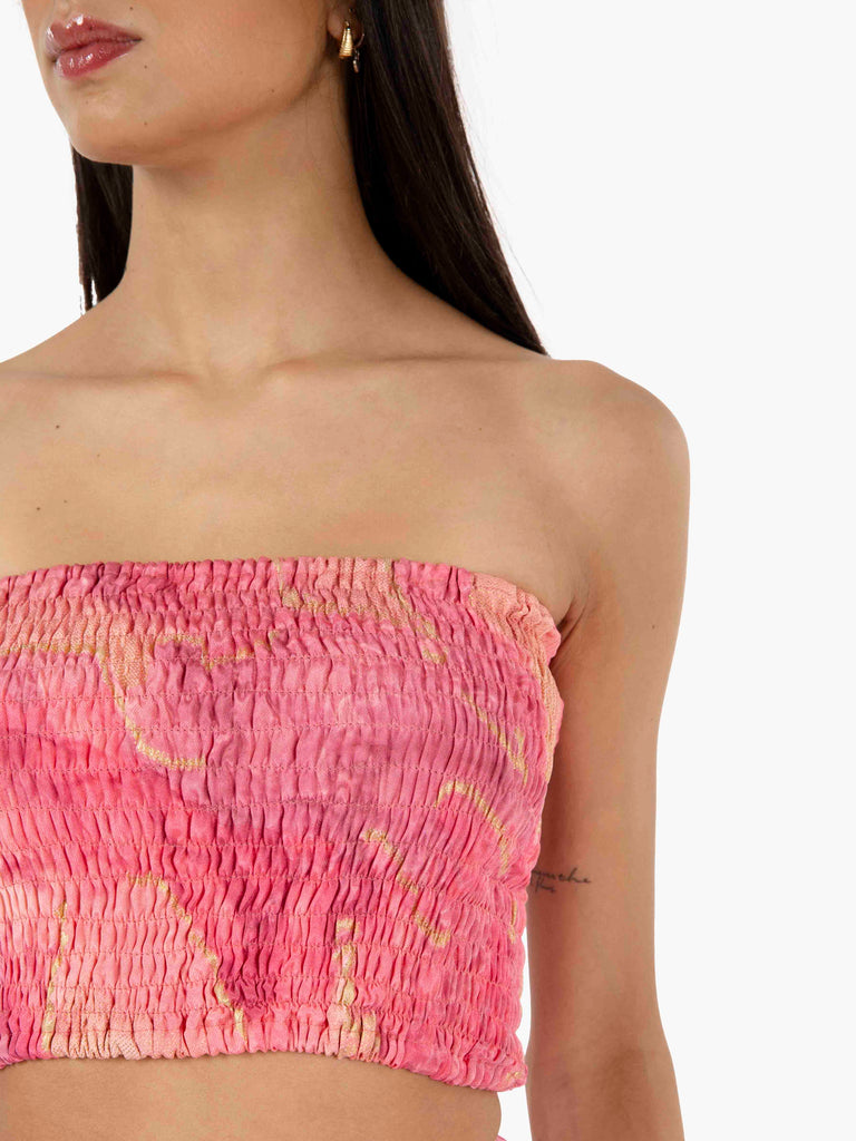 PAHIESA - Top a fascia elastica rosa