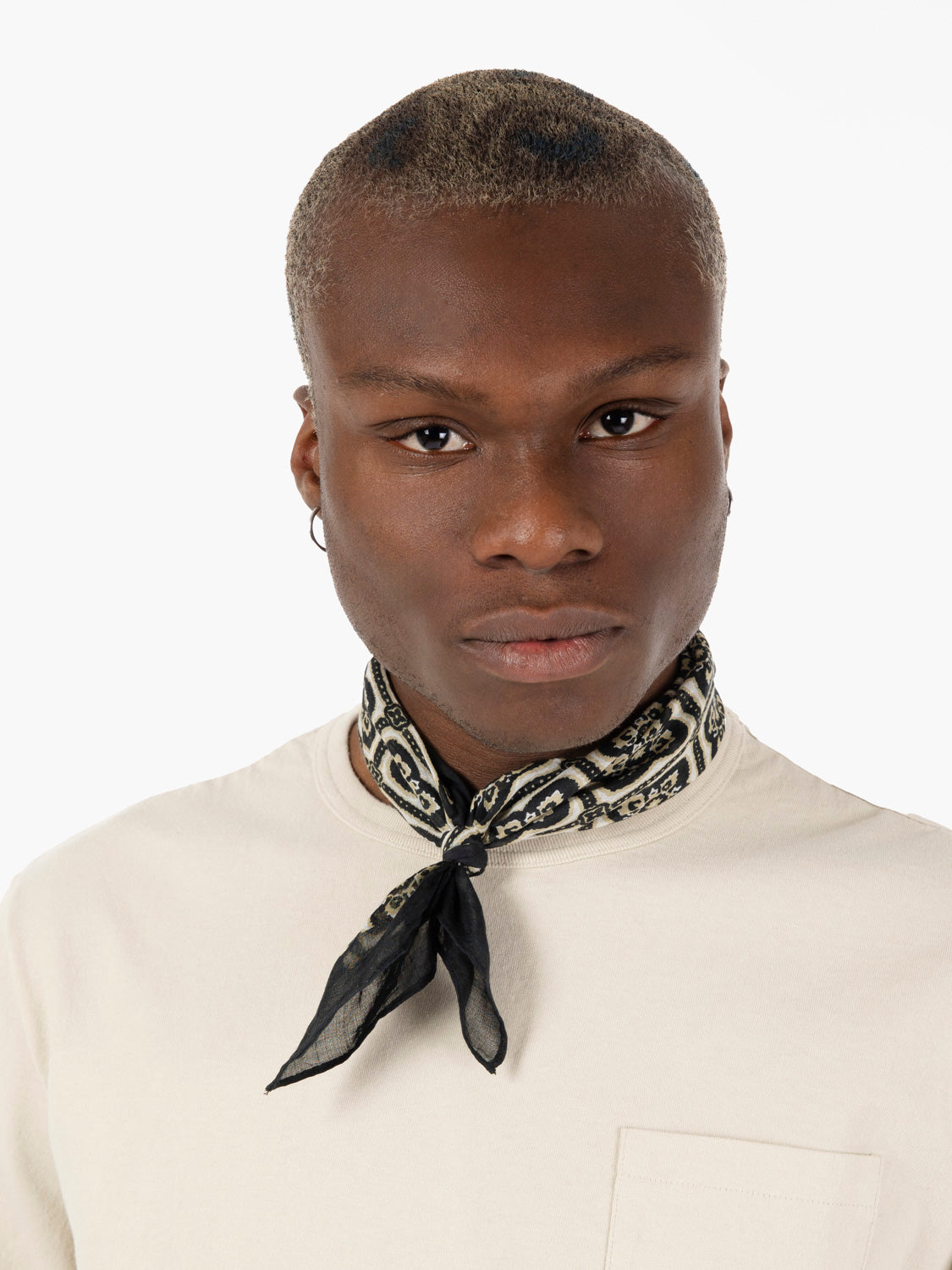 Citronella scarf black / beige pattern