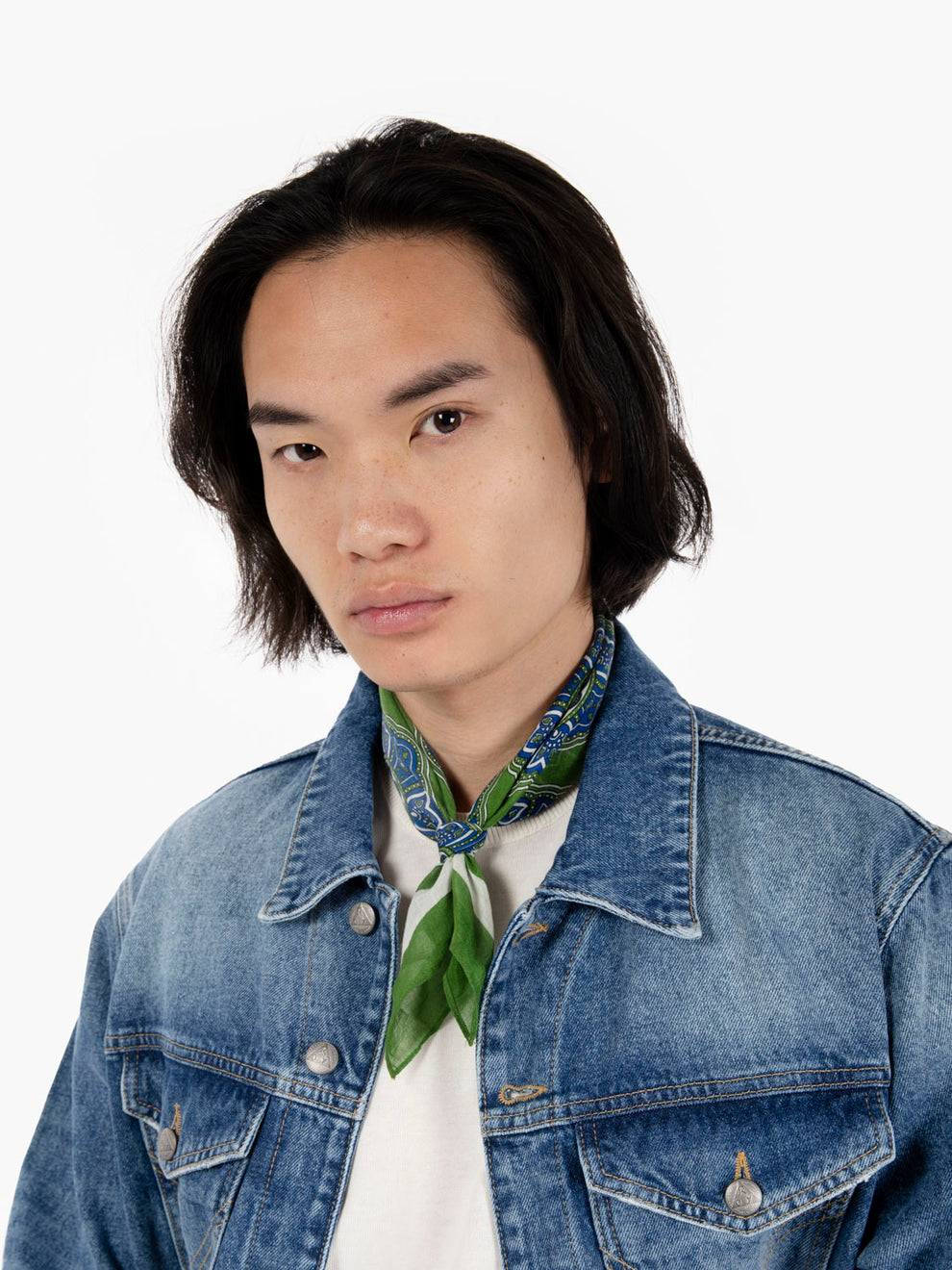 Foulard Clivia fantasia mandala verde / blu