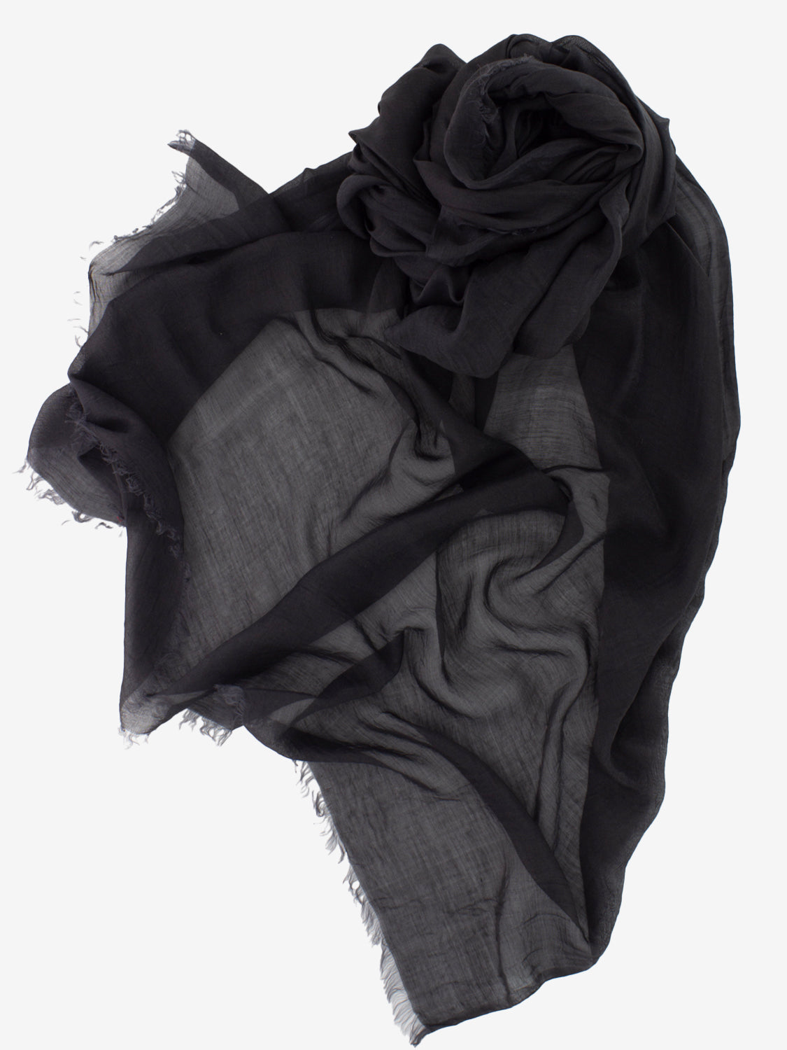 Pashmina Ananas tinta unita nero