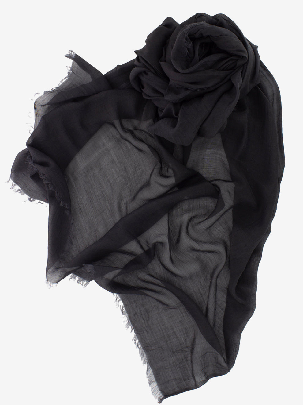 Pashmina Ananas tinta unita nero
