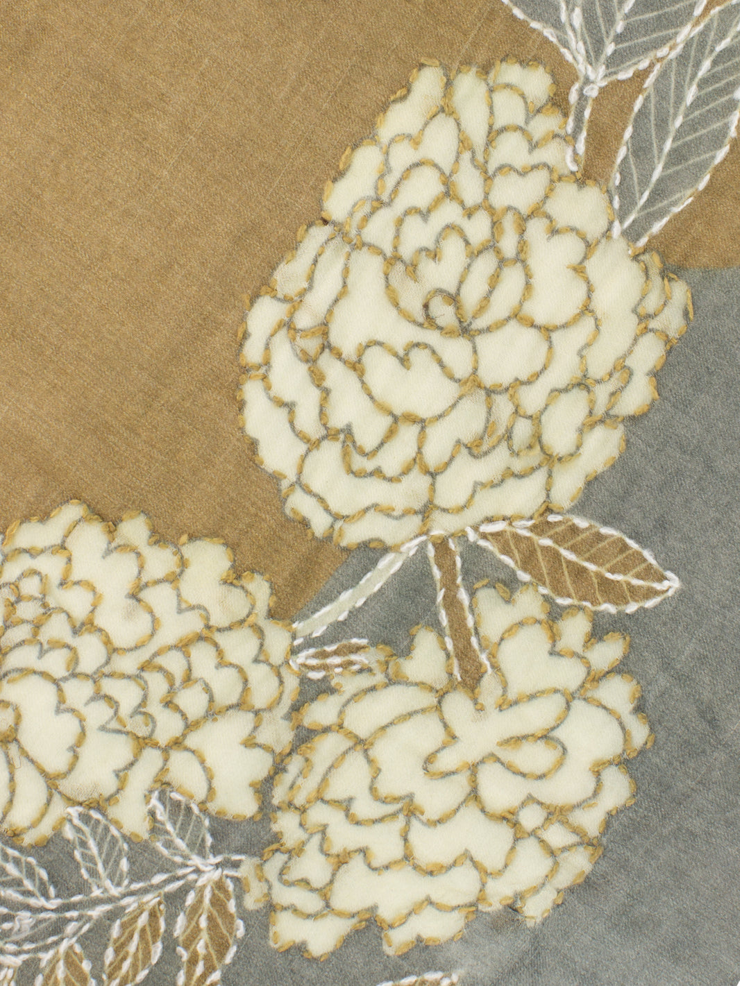 Pashmina Aurora con ricami grigio / beige