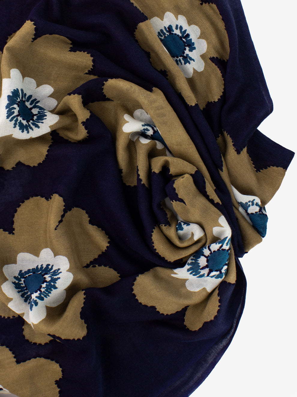Pashmina Buxus blue / brown
