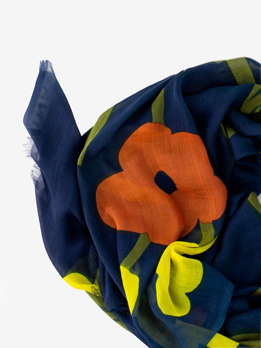 Carolina Pashmina blue/yellow pattern