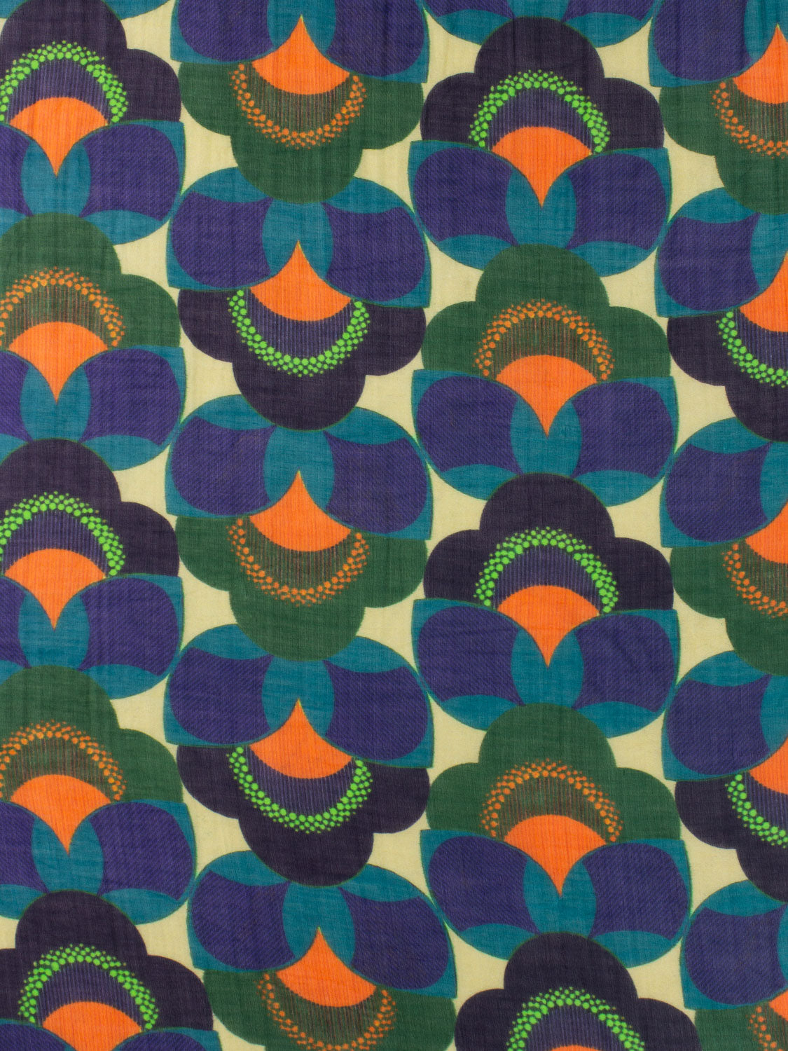 Pashmina Castagno fantasia blu / arancio